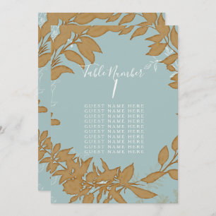 Tafelzitje Blauw en Witte Wreate Bridal Kaart