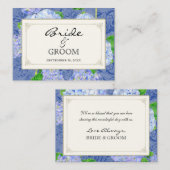 Tafelzitje Escort Blue Hydrangea Kant Bloemen Plaatskaartje (Voorkant / Achterkant)