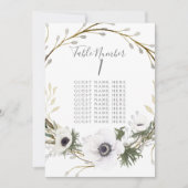 Tafelzitplaats Kaart Anemone Fern Wreath Wedding (Voorkant)