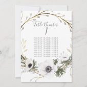 Tafelzitplaats Kaart Anemone Fern Wreath Wedding (Achterkant)