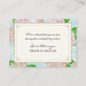 Tafelzitplaats Roos Hydrangea Lace Floral Plaatskaartje (Achterkant)