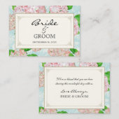 Tafelzitplaats Roos Hydrangea Lace Floral Plaatskaartje (Voorkant / Achterkant)