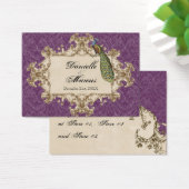 Tafelzitting - Paarse  Peacock & Etsen Visitekaartjes (Bureau)