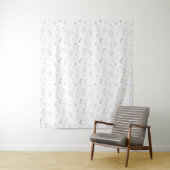 Tafereel met fantasievolle wilde bloemen achtergro wandkleed (In situ)