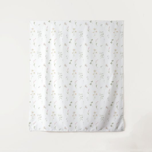 Tafereel met fantasievolle wilde bloemen achtergro wandkleed (Voorkant)