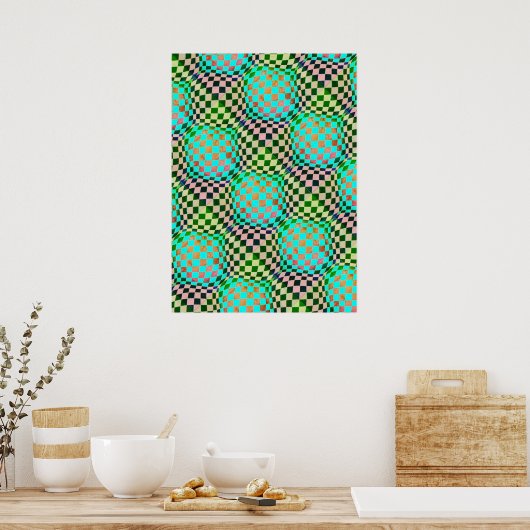 Taffi Op Art Bubblegum Poster (Keuken)