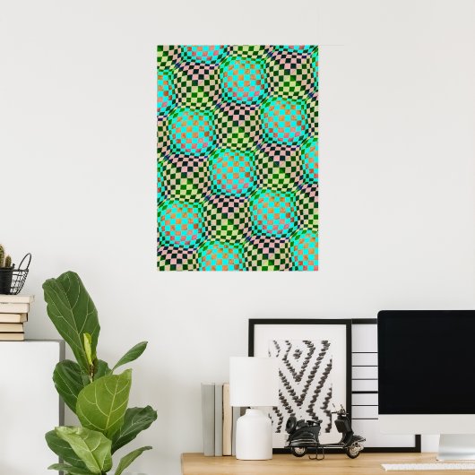 Taffi Op Art Bubblegum Poster (Thuiskantoor)