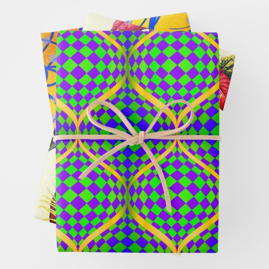 Taffi Op Art, Hollywood Floral en Jasmine Inpakpapier Vel (In situ)