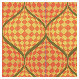 Taffi op Art Oranje groen en geel Stof