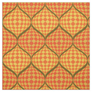Taffi op Art Oranje groen en geel Stof