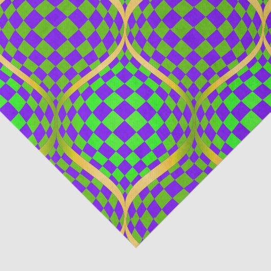 Taffi Paars en groen lint Tissuepapier (Detail)