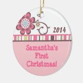 Taffy Flower Butterfly gepersonaliseerde naam Orna Keramisch Ornament (Links)