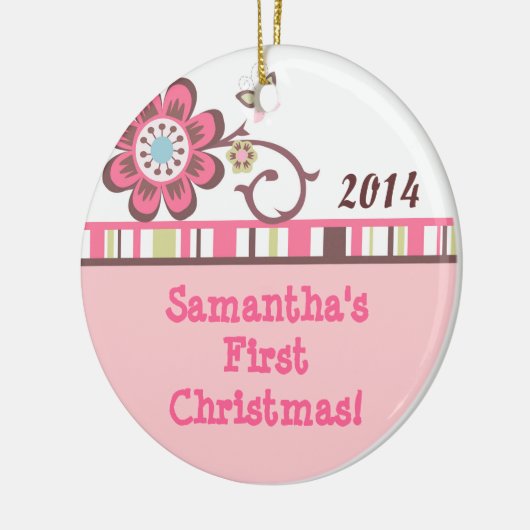 Taffy Flower Butterfly gepersonaliseerde naam Orna Keramisch Ornament (Links)