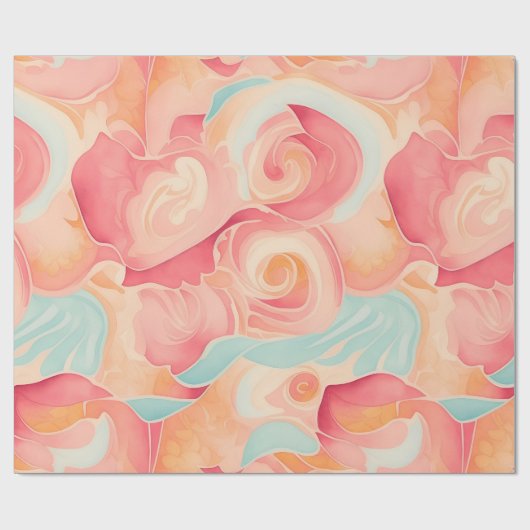 Taffy Waterverf Kleurrijke Gepersonaliseerde Patro Cadeaupapier (Vlak)