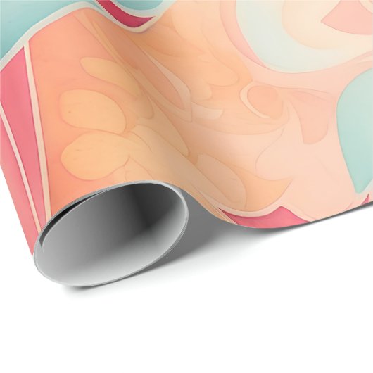 Taffy Waterverf Kleurrijke Gepersonaliseerde Patro Cadeaupapier (Rol Hoek)