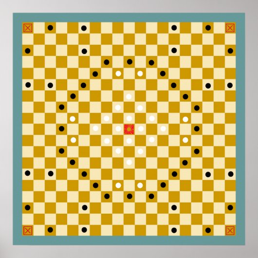 Tafl / Alea Evangelii (19x19) Spelbord (Vers 3) Poster (Voorkant)