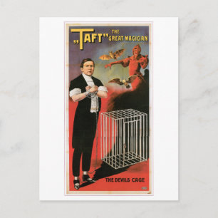 Taft ~ Magicies Devils Cage  Magic Act Briefkaart