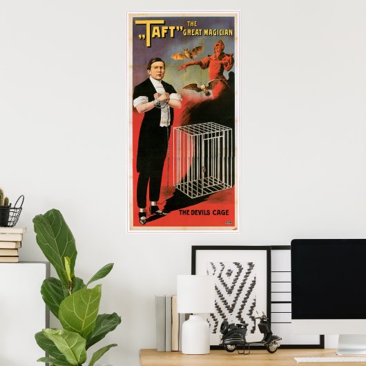 Taft ~ Magicies Devils Cage Magic Act Poster (Thuiskantoor)