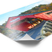 Taftsville Covered Bridge, Vermont Foto Afdruk (Hoek)