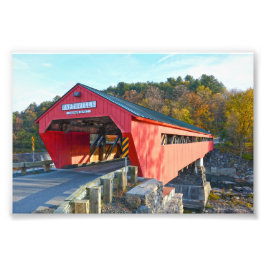 Taftsville Covered Bridge, Vermont Foto Afdruk