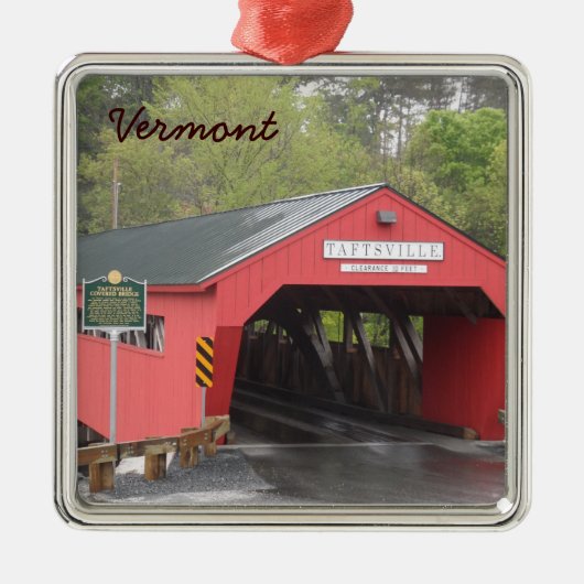 Taftsville Covered Bridge, Vermont Metalen Ornament (Voorkant)