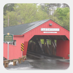 Taftsville Covered Bridge, Vermont Vierkante Sticker