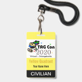TAG Con 2020 - Gele Kwadrant - Burger Badge (Voorzijde met lanyard)