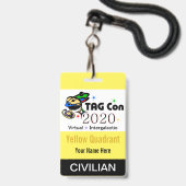TAG Con 2020 - Gele Kwadrant - Burger Badge (Achterkant met lanyard)