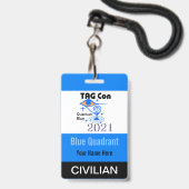 TAG Con 2021 - Blauwe Kwadrant - Burger Badge (Achterkant met lanyard)