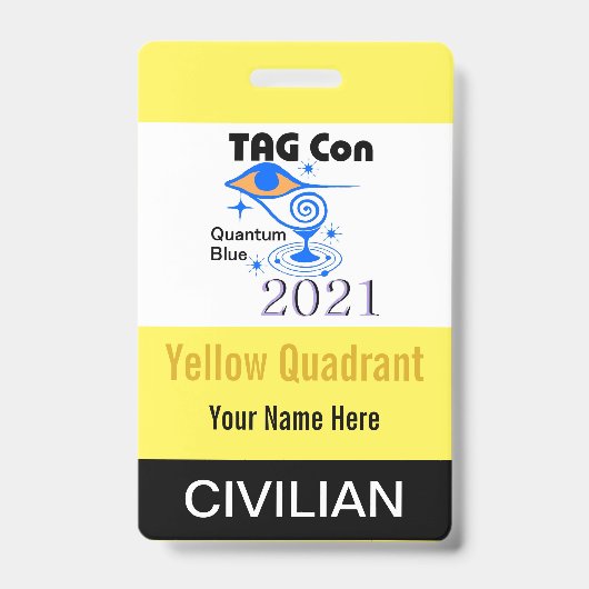 TAG Con 2021 - Gele Kwadrant - Burger Badge (Voorzijde)
