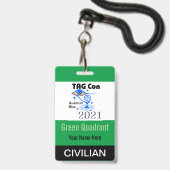 TAG Con 2021 - Groene Kwadrant - Burger Badge (Achterkant met lanyard)
