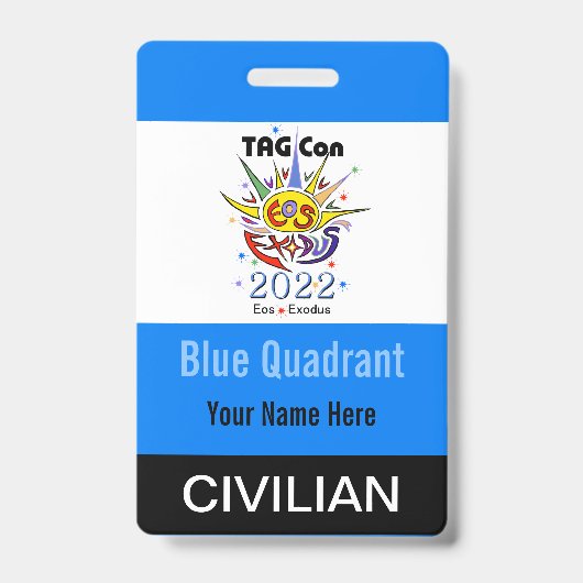 TAG Con 2022 - Blauwe Kwadrant - Burger Badge (Voorzijde)