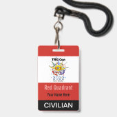 TAG Con 2022 - Rode Kwadrant - Burger Badge (Voorzijde met lanyard)