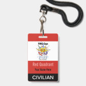 TAG Con 2022 - Rode Kwadrant - Burger Badge (Achterkant met lanyard)
