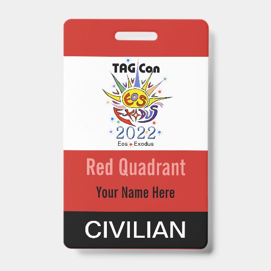 TAG Con 2022 - Rode Kwadrant - Burger Badge (Voorzijde)