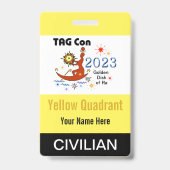 TAG Con 2023 - Gele Kwadrant - Burger Badge (Achterkant)