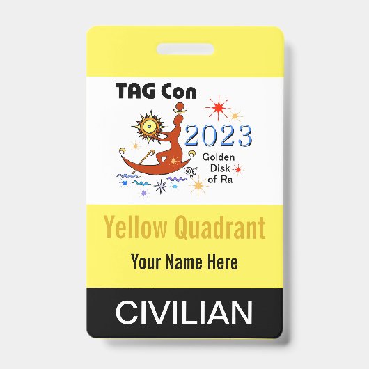 TAG Con 2023 - Gele Kwadrant - Burger Badge (Voorzijde)