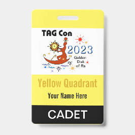 TAG Con 2023 - Gele Kwadrant - Cadet Badge