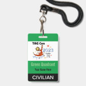 TAG Con 2023 - Groene Kwadrant - Burger Badge (Achterkant met lanyard)