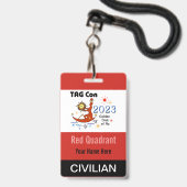 TAG Con 2023 - Rode Kwadrant - Burger Badge (Voorzijde met lanyard)