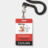 TAG Con 2023 - Rode Kwadrant - Burger Badge (Achterkant met lanyard)