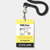 TAG Con 2024 - Gele Kwadrant - Burger Badge (Achterkant met lanyard)