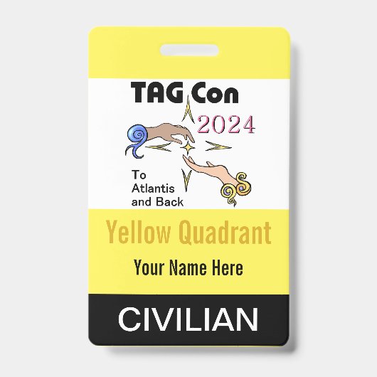 TAG Con 2024 - Gele Kwadrant - Burger Badge (Voorzijde)
