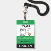 TAG Con 2024 - Groene Kwadrant - Burgerbadge Badge (Voorzijde met lanyard)