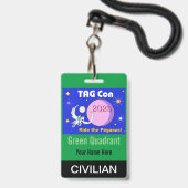 TAG Con 2025 - Groene Kwadrant - Burger Badge (Voorzijde met lanyard)