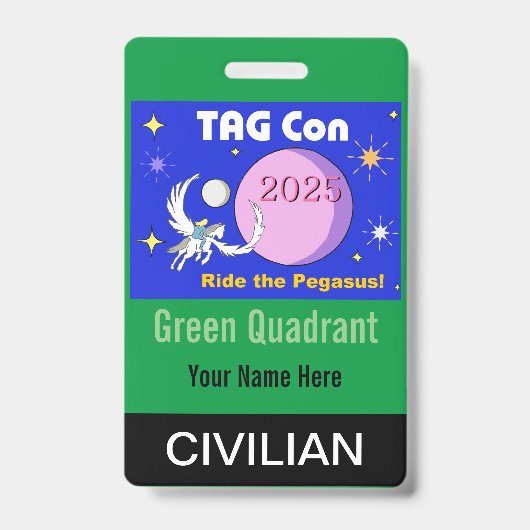TAG Con 2025 - Groene Kwadrant - Burger Badge (Voorzijde)