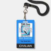 TAG Con 2026 - Blauwe Kwadrant - Burger Badge (Voorzijde met lanyard)