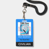 TAG Con 2026 - Blauwe Kwadrant - Burger Badge (Achterkant met lanyard)