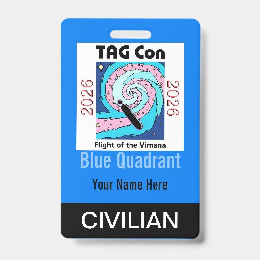 TAG Con 2026 - Blauwe Kwadrant - Burger Badge (Voorzijde)