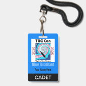TAG Con 2026 - Blauwe Kwadrant - Cadet Badge (Achterkant met lanyard)